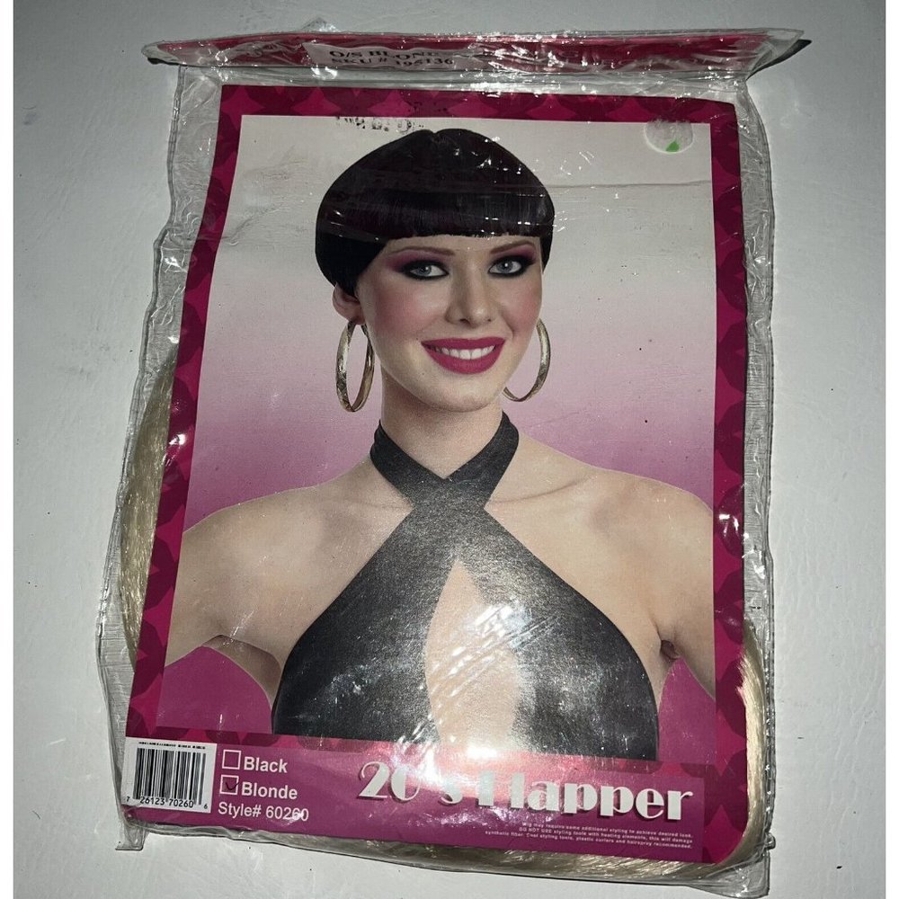 Roaring 20s Flapper Womens Halloween Costume Wig Blonde One Size Short Straight